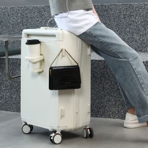 2025 TSA Lock suitcase 20/24/28Inch Aluminum frame luggage with 360° Wheels and