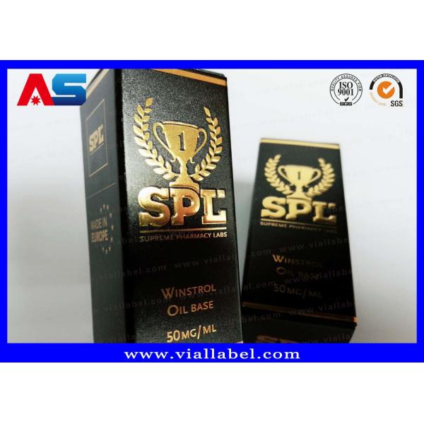 Printed Cardboard Storage 10ml Vial Boxes With Lids Bodybuilding Gels Gold Foil
