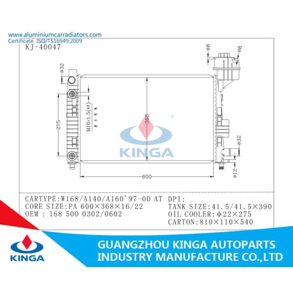 PA16 / 22 Aluminium Mercedes Benz Radiator W168 / A140 / A160 ' 97 - 00 - AT
