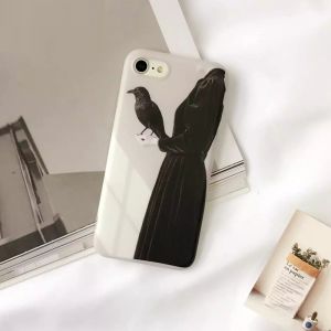 Soft TPU IMD Man and Crows Image Back Cover Cell Phone Case For iPhone 7 6s Plus