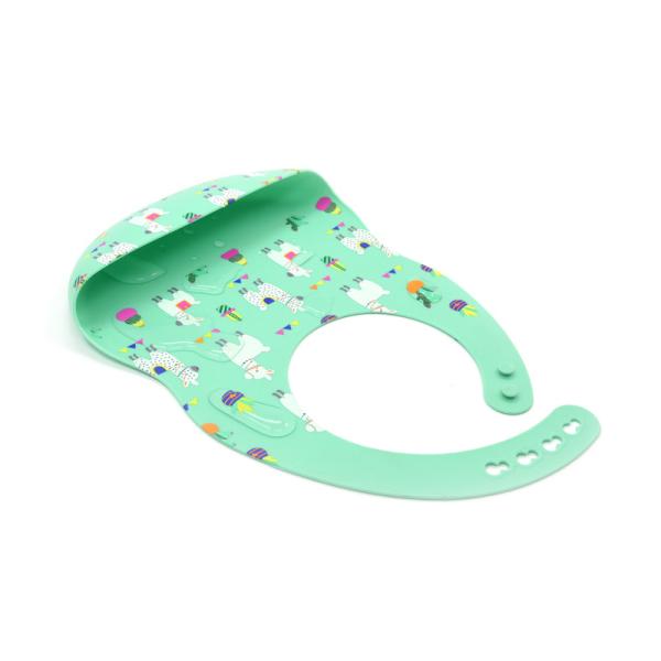 Quality Customisable Patterns BSCI SGS Baby Silicone Bib With Pocket wholesale