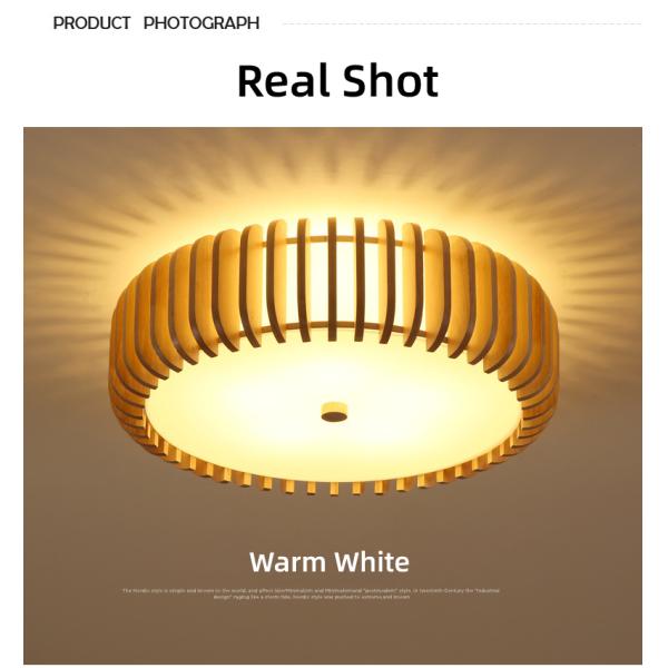 Modern Natural Wooden Ceiling Lamp for Bedroom Rubber Round Wooden ceiling lamp(WH-WA-48)