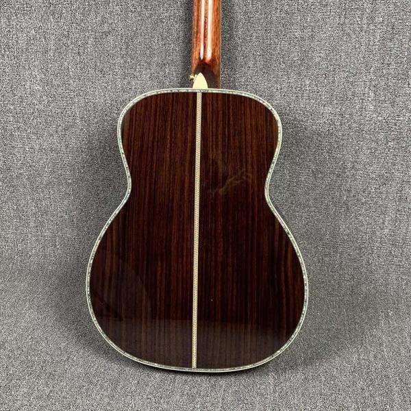 Custom Martin Style OM Style 42 Solid Spruce Cedar Top Acoustic Guitar Real Abalone Inlay with Vintage Gold Tuner