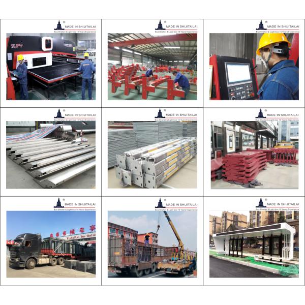 Hot Dip Galvanized 304 Stainless Steel Solar Bus Stop Shelter Earthquake Proof
