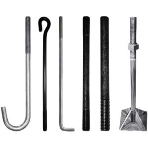 China Galvanized L J 7 Type Bolt Anchor Hook Bolt Steel Foundation Bolts With Nuts M12 100mm on sale