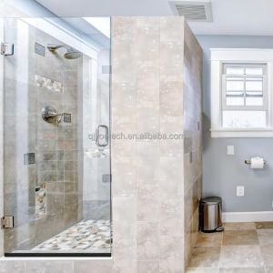 Customized Color Tempered Glass Single Frameless Shower Door with Solid Hinged