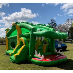 Crocodile Inflatable Bounce House Combo Double Stitching For Family Center
