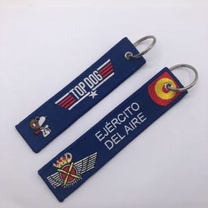 Cheap Custom Embroidery Key Chains Printed Remove Before Flight Keychain for sale