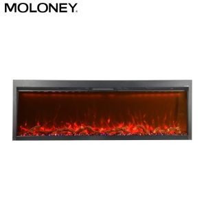 Cheap 2840mm Wall Insert Firebox Charcoal / Crystal / Pebbels Electric Fireplace for sale