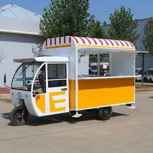 Three-Wheel Dining Cart for Serving Snacks Milk Tea Cold Drinks Fried String and