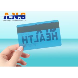 CR80 Size Clear transparent business card RFID with black magnetic stripe