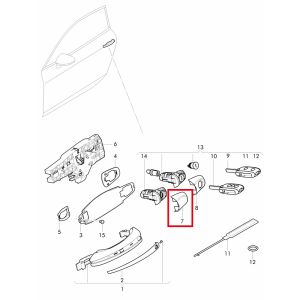 For Bentley Flying Spur Continental GT Door Handle Cover Key Plug (Without Holes