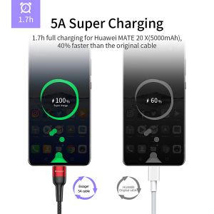 Essager 5A Type C Fast Cable 1M 2M Fast Charging USB 2.0 Data Transfer Type C