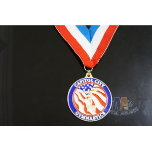 Customized Dancing Running Award Medals With Ribbon , Custom Race Medals