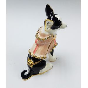 dog shape gold plated trinket box metal jewelry boxes for decoration