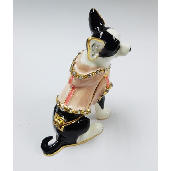 dog shape gold plated trinket box metal jewelry boxes for decoration