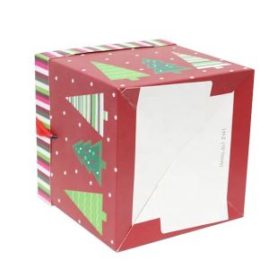 Luxury Cardboard Square Christmas Ornament Packaging Boxes Custom Logo Printing