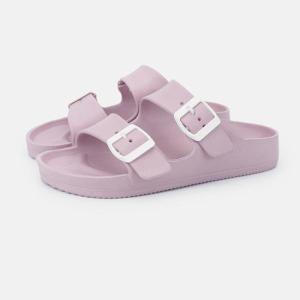 PVC Women'S Casual Slide Sandals , 36EU Double Buckle Sandals Womens