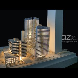 Electronics Headquarters Architecture Mini Models JKP 1/300 White Acrylic