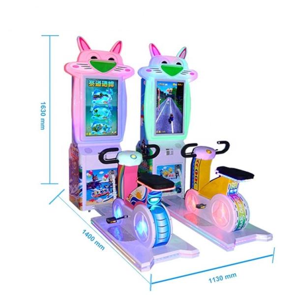2 Players Kids Arcade Machine / Bicycle Racing Machine W128*D150*H188CM
