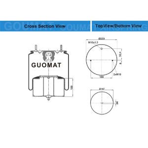 China 1 075 365 / 20 554 761 VOL-VO Truck Air Springs Bag Airtech 136692 Blacktech RML74925C on sale