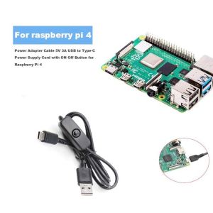 1m 5V 3A USB Type C Cable with Switch ON OFF for Raspberry Pi