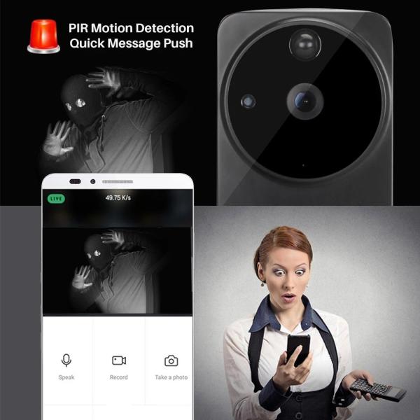 Real Time Night Vision Tuya Smart Life Video Doorbell OLED HD WiFi Security Camera
