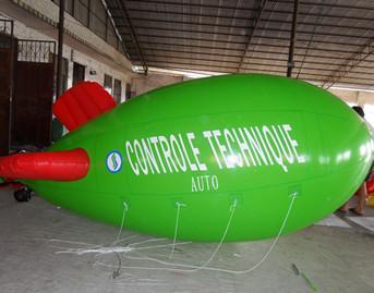 Inflatable advertising blimp / inflatable giant helium airplane / flying green