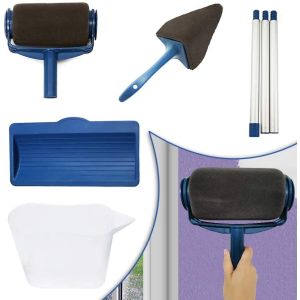 8 Pcs Multifunction Paint Roller Set With Telescopic Pole