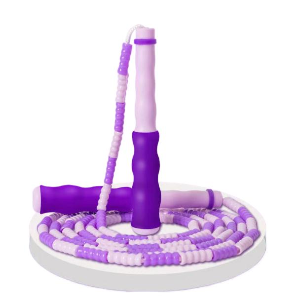 Purple Color Fitness Jump Rope Soft Beaded Skipping Rope For Children