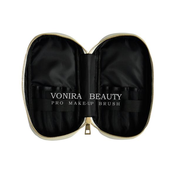 Pro Makeup Brush Holder Bag Cosmetic Organizer Case with Inner Mesh Pockets For Travel