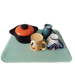 Cheap 220gsm 38x50cm Kitchenware Absorbent Dish Drying Mat Microfiber for sale