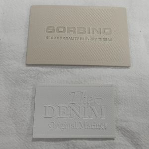 OEM High Quality PU Leather Patches Custom Laser Embossing Leather Sew on Jeans
