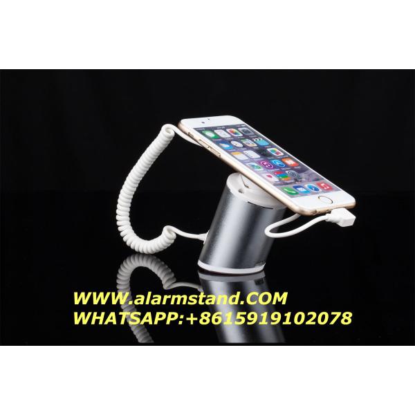 COMER Smart phone display pedestal with alarm shelf for cellphone accessories