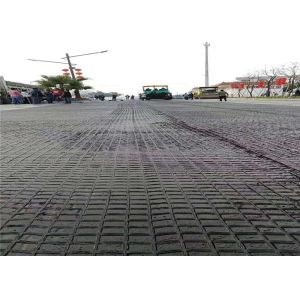 Biaxial Mesh Bitumen Coating Plastic Geogrid For Driveway