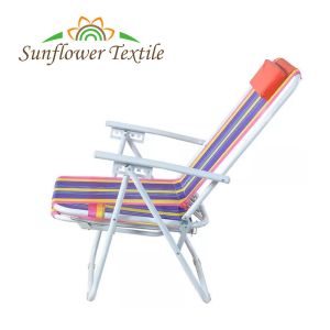 160x45x56cm Chromatic Stripe Foldable Beach Chair Folded Nylon Chaise Beach