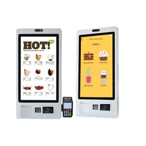 Ticket Printing Self Ordering Kiosk With 1920X1080 Resolution Qr Scanner Rfid