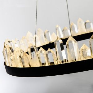 Round Chandelier Crystal Pendant Light for Living Room