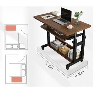 SPCC Steel Frame Brown Wooden Computer Gaming Desk with Adjustable Height and