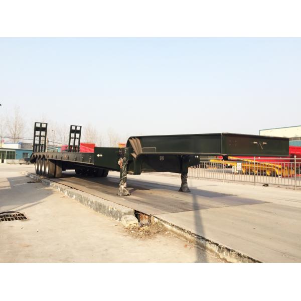 CE 4 Axles 100 Tons Low Bed Semi Trailer Carry Excavator Equipment