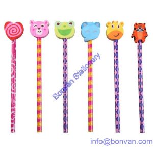 promotional pencil topper eraser,pencil top eraser,customized shape and color