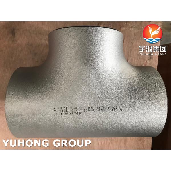 Quality ASTM A403 WP316L Stainless Steel Seamless Buttweld Fittings Equal Tees wholesale