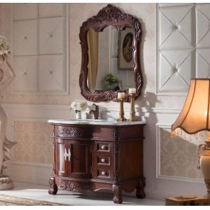 1000mm Contemporary Solid Wood Bathroom Vanity With Sink Classical Style