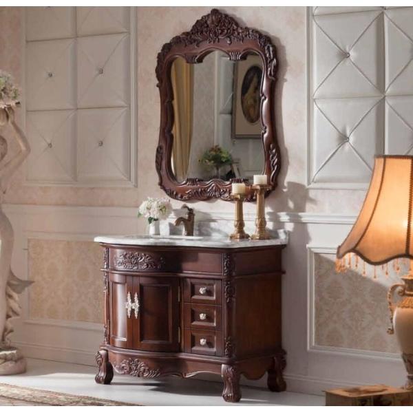 Quality 1000mm Contemporary Solid Wood Bathroom Vanity With Sink Classical Style wholesale