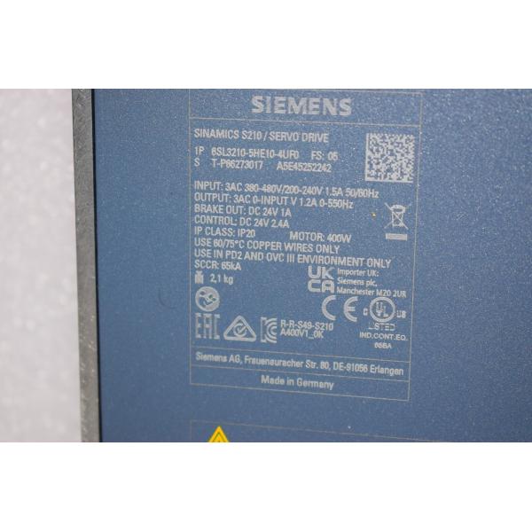 Siemens 6SL3210-5HE10-4UF0 SINAMICS S210 SEVRO DRIVE 200-480V Brand New