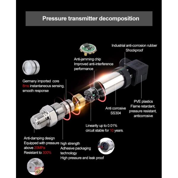 Water Oil Air Pressure Gauge Pressure Transmitter Can Be OEM Pressure Gauge Pipeline Value 4-20MA