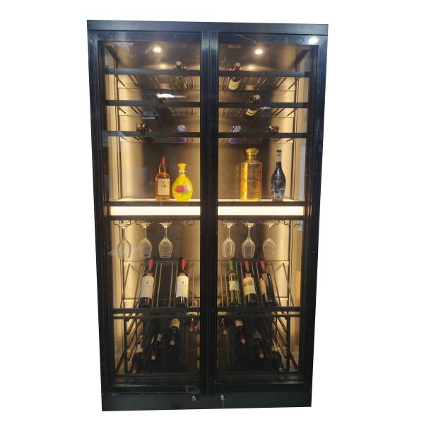 Quality Custom Black Metal Stainless Steel Wine Cabinets Constant Temperature 12 To 18 Celsius wholesale