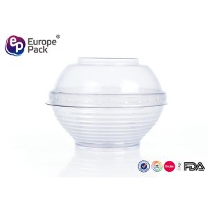 China Dessert Clear Plastic Salad Bowls With Lids Disposable Serving Bowls on sale