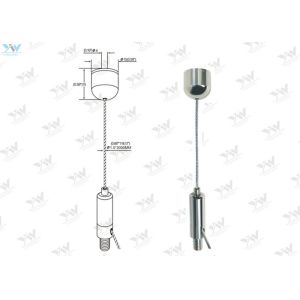 China Ø1.5 * 3000 MM SS Wire Light Hanging Kit Adjustable For Linear Light Suspension on sale