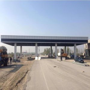 Q345 Gas Station Canopy 150mm Roof Toll Plaza Canopy Light Gauge